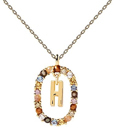 P D PAOLA - Halskette Buchstabe H- 925er Sterlingsilber 18k Vergoldung - Damenschmuck