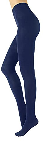 CALZITALY Collant in Cotone Coprente Donna per Tutti i Giorni, S/M, L/XL, XXL | 100 DEN | Made in Italy (IT, Testo, S, M, Regular, Regular, Navy)