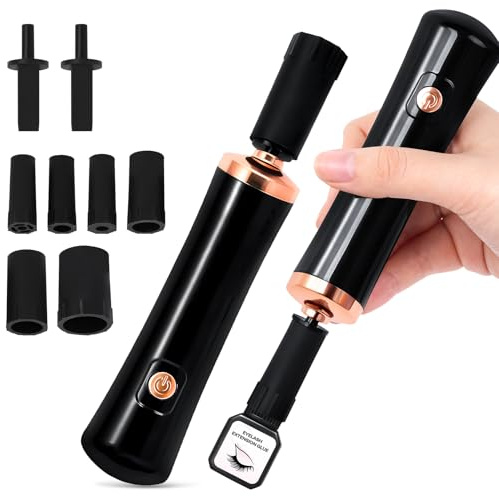 BUCICE Agitador de pegamento para extensiones de pestañas, color negro | Esmalte de uñas eléctrico para uñas, ahorro de tiempo, pegamento manos libres