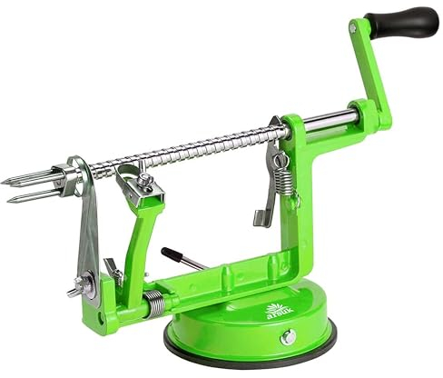 ARSUK Apfelschäler, Entkerner, Schneider (Premium-Qualität), 3-in-1-Schälmaschine, einfaches Schälen und Spiralschneider, scharfe Klinge aus Edelstahl, Klinge, Apfelkernentferner, leistungsstarker