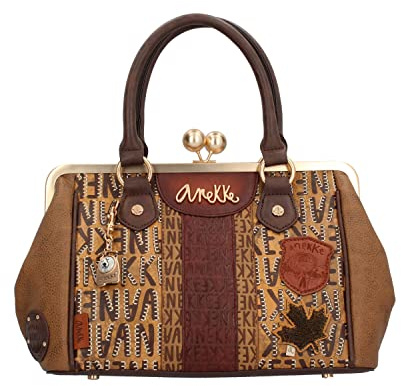 Handtasche mit Verschluss im Vintage-Stil, Motiv: Anekke Urban, mehrfarbig, 30 x 20 x 14 cm