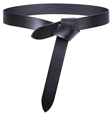 OYUEGE 1 Packung Echtledergürtel für Frauen, zum Binden eines Knotens, Vollnarbenleder, Taillengürtel, Vintage, unregelmäßiger Taillengürtel für Kleid, Mantel, Kleidung, Zubehör, Farbe A, One size