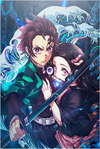 SURVEYOR Peinture par Numéro Adulte Manga Demon Slayer avec Pinceaux et Acryliques Bricolage Peintures Kits pour Adultes Enfants Seniors Débutant, pour la Décoration Intérieure Maison - 40x50cm
