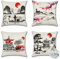 Ohok Wasserdicht Kissenbezug 45x45 cm, 4er Set Dekorativ Outdoor Kissenhülle Deko Sofakissen Couchkissen Zierkissenbezüge für Sofa Wohnzimmer Balkon Garten Auto (Japanischer Stil)