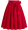 Odizli Rock Damen Knielang Rockabilly Tellerrock Elegant 50er Jahre Vintage Audrey Hepburn A Linie Swing Petticoat Röcke Faltenrock Plisseerock Retro Trachtenrock Festlich Sommerrock Rot XL