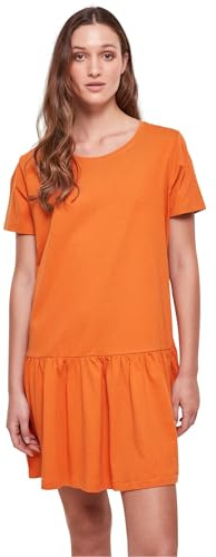 Urban Classics Damen Kleid Ladies Valance Tee Dress vintageorange S