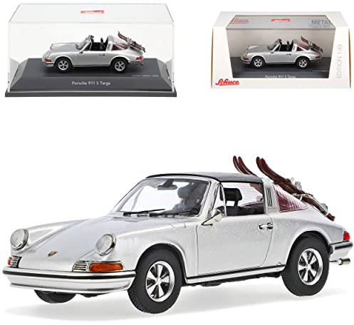 Porsche 911 S Urmodell Cabrio Silber mit Skier 1963-1973 1/43 Schuco Modell Auto mit individiuellem Wunschkennzeichen