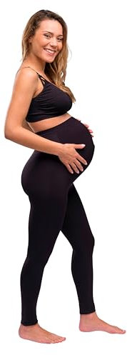Carriwell Nahtlose Schwangerschaftsleggings | Weiches, atmungsaktives Gewebe | Bauch- & Rückenstütze | Rutschfest & blickdicht, Perfekt für jede Jahreszeit & empfindliche Haut, Geeignet für Fitness, M