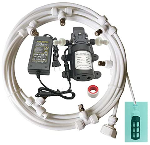 Kit de Sistema de Enfriamiento por Nebulización con Bomba, Sistema de Nebulizacion para Exteriores Terrazas Jardín Patio, Kits de Riego por Goteo para Césped, Flor, Invernadero (Size : 15m/49.2ft)