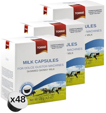 Torrié Milk Pods Compatible with Dolce Gusto® Perfect for Latte, Macchiato (48 pods)