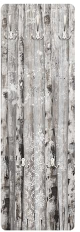 Bilderwelten Garderobe Wald 105cm x 34cm Birken-Wald Muster Motiv Modern Garderobenhaken Garderobenpaneel Flurgarderobe Flur-Möbel Wandgarderobe Holz