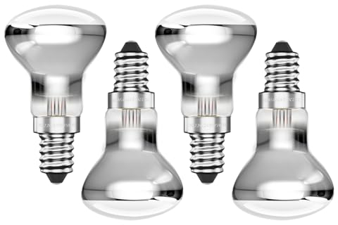 Lamptobe E14 R39 25W Reflector Light Bulb Dimmable, Ideal for Lava Lamp Bulbs 25W, Oven Light Bulb Microwave Fridge Bulb, SES Small Edison Screw Cap Spotlight Halogen Bulbs, Warm White 2600K, 4 Pack