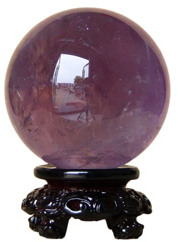 AUOQKQUT Boule d'améthyste avec Base (2,5/64 mm) for Salon, Cave à vin, Chambre à Coucher, décoration d'intérieur décoration d'intérieur