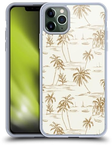 Head Case Designs Officially Licensed Anis Illustration Beach Beige Gold Mix Pattern Gel Case [Military Grade Protection] Compatible with Apple iPhone 11 Pro Max and Compatible with MagSafe