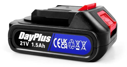 DayPlus kabelloser Grasschneider, Leichtgewicht mit 2×1500mAh Akkus und Ladegerät, Rasenkantenschneider zum Trimmen von Gras und Unkraut mit 10×Metallklingen und 2×Kreissägeblättern (Nur Akku * 1)