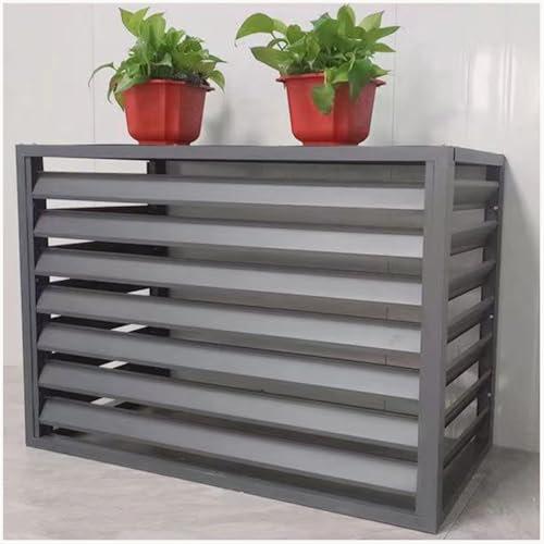Generic Cache Climatiseur Extérieur, Couverture Climatisation en Aluminium, Hotte De Climatisation, Support De Climatiseur 100x50x70cm, 110x60x80cm Résistant Aux Intempéries (Gris, 100x50x70cm)