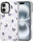 MOSNOVO Case for iPhone 15, [Buffertech 6.6ft Military-Grade Drop Protection] [Anti Peel Off Tech] Clear TPU Bumper Phone Case Cover Design - Lilac Butterfly