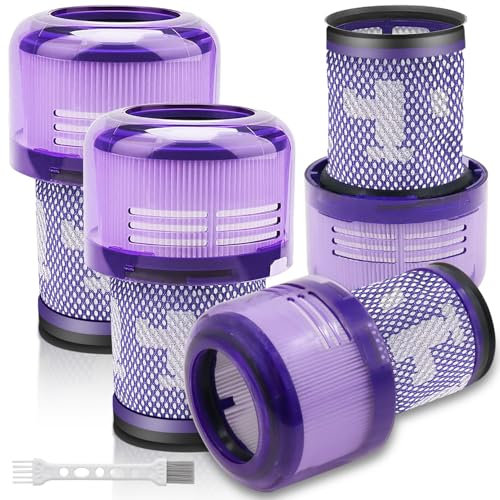 Solvhome Lot de 4 filtres de rechange pour aspirateur Dyson V12, compatibles avec les aspirateurs sans fil Dyson V12 Detect Slim Absolute Extra Total Clean Motorhead Complete, remplacez #971517-01