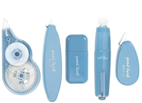 5 Stück Korrekturroller, 12m x 6 mm Korrekturbänder Set Korrekturmaus Mini mit Schutzkappe, Korrektur Tape für Kinder Zuhause Büro Schulsachen