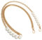 WANYI 120cm Taschenkette Gold Handykette Perlen Kette für Tasche Schulterriemen Metallkette mit Aufgesetzten Perlen für Damen Crossbody Tasche Ersatz-Zubehör (gold)