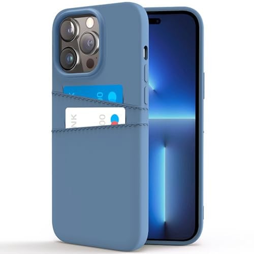COBATREE Wallet Case for iPhone 16 Pro,Silicone Case with 2 Card Holder Slim Flexible TPU Shockproof Protective Phone Cover with 2 Card Slot Wallet Case for iPhone 16 Pro 6.3 inch-Dark Blue