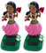 JAWSEU 2pcs Tanzende Solarfigur Hula Girl, Solar Wackel Figur Hawaii Mädchen Figur Auto-Armaturenbrett Ornamente Puppe Auto Solarbetriebenes Spielzeug Dekor Für Fensterbank Auto Büro Schreibtisch