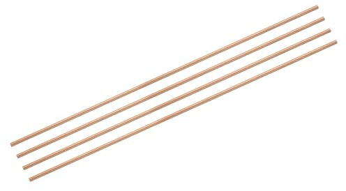 QUARKZMAN 4Pz Rame Rotondo Tubo Puro 4mm/0.16 Diametro 354mm/13.94 Lunghezza Asta Rotonda Filo Rame Morbido per Fai da Te Artigianato in Metallo Hobby Lavorazione Metallo