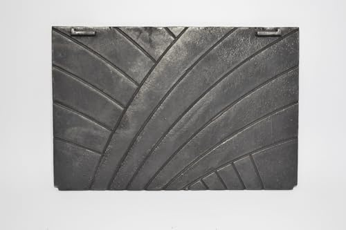 SEZAM Gusseisen - Dekorplatte Klassiker für Kaminverkleidung | Kaminplatte langlebig, korrosionsbeständig, einfache Installation | Ofenplatte Gussgrau, 47,5 x 31,5 x 0,9 cm