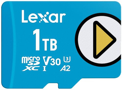 Lexar 1TB Play Blue Micro SD Card, UHS-I, C10, U3, V30, A2, 4K, Up to 160MB/s microSDXC Memory Card, Expanded Storage for Nintendo-Switch 1, Gaming Devices, Smartphones, Tablets (LMSPLBL001T-BNNNU)