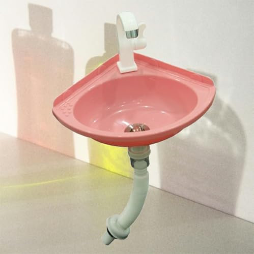 Camping Handwaschbecken Set, 27,5 x 27,5 cm, Zerlegbar, Rosa, für Innen & Außen