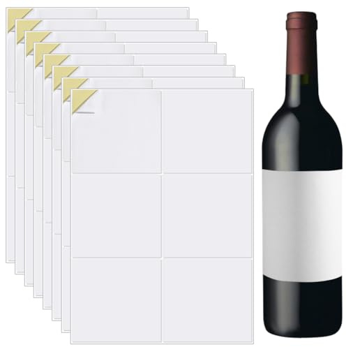 Beebeecraft 20 Stück Selbstklebendes Aufkleberpapier 10x10.5cm Weiß Blanko Weinetikett Bedruckbare Aufkleber Für Tintenstrahldrucker Für Laserdrucker (Glänzend)