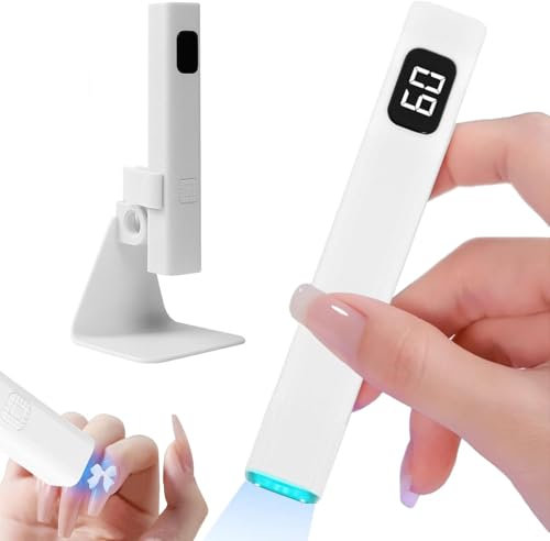 Lampe UV Ongles Gel, Mini Lampe à Ongles LED, Petite Lampe à Ongles avec Support, Séchage Rapide USB Portable UV Lampe Ongles Gel pour Pose Americaine, Vernis Semi Permanent, Séchoirs à Ongles