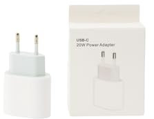 Adaptador de Corriente USB-C, 20W, Cargador Rápido, Color Blanco