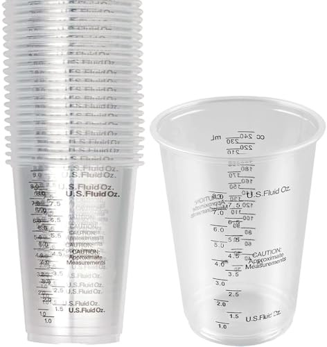 Misurino per resina epossidica,misurino riutilizzabile, con scala graduata,240 ml, 50 pezzi