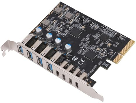 Bewinner PCIE A USB 3.2 Gen 2 Tarjeta 8 Puerto, Tipo 4X de Expansión de 10 Gbps Tipo A, para Ganar para Linux para OS X Desktop PC, Hub Interno USB C con Controlador ASM3142
