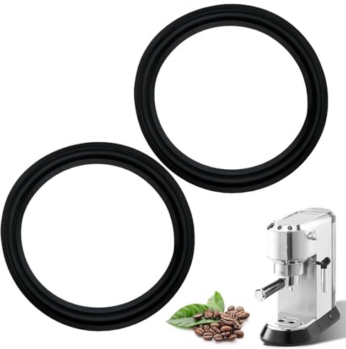 EUYKQNOI 2 Stück Dichtungsring Ø47mm Kompatibel mit DeLonghi Dedica EC680 EC685 EC820 EC850 EC860 - Ersatzteil für Siebträger, Brühkopfdichtung, O-Ring Dichtungsring für Kaffeemaschine, Schwarz