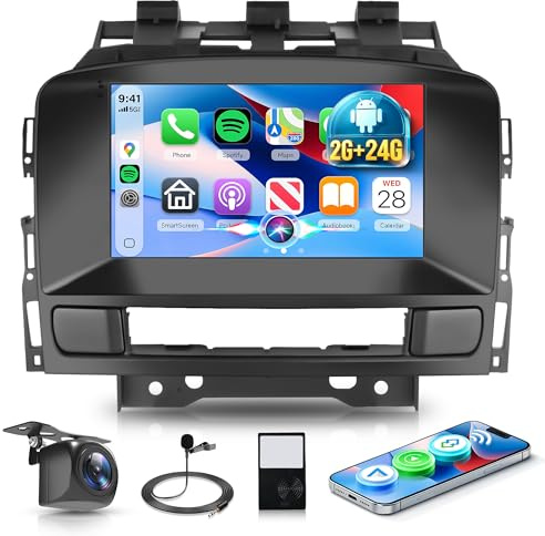 Rimoody 2G+64G Android 15 Radio de Coche para Opel Astra J 2010-2014 Wireless Carplay Android Auto, 7 Pulgadas Pantalla Táctil Radio Coche con GPS Navi WiFi Bluetooth FM/RDS EQ/USB/SWC Cámara Trasera