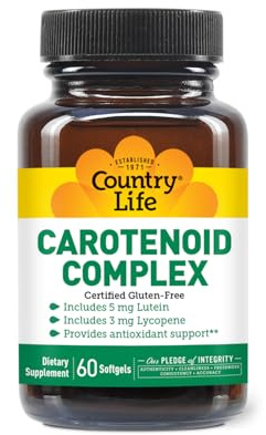 Country Life Carotenoid Complex with Lutein and Lycopene, 60 Softgels