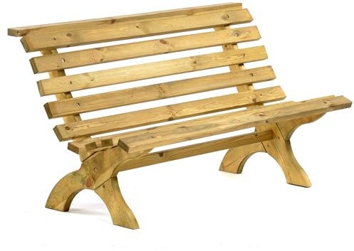 BrackenStyle Lilly 3 Seat Garden Bench - 150cm Length Ergonomic Wood Garden Outdoor Patio Bench - Durable Pine Design with Dip Treated Timbers - FSC®