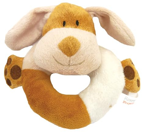 Rosewood Natural Nippers Cuddle Plush Ring, Brown