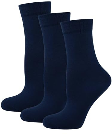 Nur Die 3er Pack Ohne Gummi Socken mit Komfortbund ohne Einschneiden weiche Baumwolle Damen