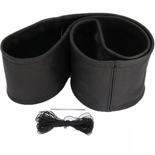 Lenkradbezug schwarz XL echt Leder 42-43 cm zum Schnüren Lenkrad Schoner neu