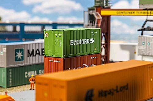 Faller FA 180821-20 Container Evergreen, Zubehör für die Modelleisenbahn, Modellbau