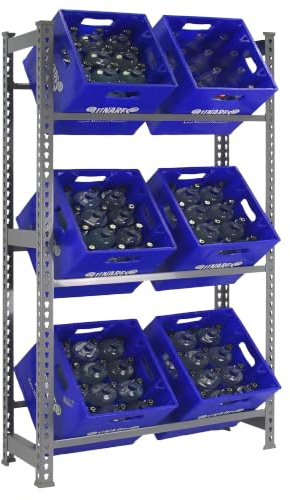 Simon Rack Getränkekistenregal für 6 Kisten - Simonbottle | 1800x800x300 mm, Korrosionsschutzlackierung, Klicksystem-Montage, Grau