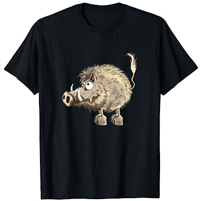 Drolliges Wildschwein Cartoon Wildtier Tiermotiv Jagd Fun T-Shirt