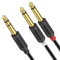J&D Cable Jack a Doble Jack, Cable de 6,35 mm a 2 x 6,35 mm, 6,35mm 1/4 Macho TRS a Doble 6,35 mm 1/4 Macho TS Cable de Inserción Mono Estéreo Adaptador de Audio y Divisor Cable - 0.9 Meter
