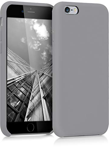 kwmobile Hülle kompatibel mit Apple iPhone 6 / 6S Hülle - Silikon Handy Case - Handyhülle weiche Oberfläche - kabelloses Laden - Stone Dust