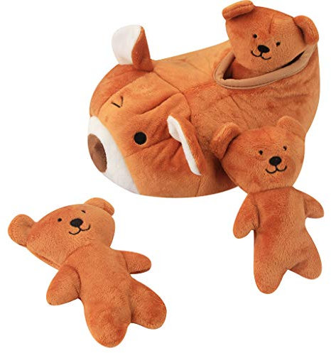 IFOYO Hide and Seek Plüsch-Hundespielzeug, quietschender Bär, interaktives Welpenspielzeug, langlebiges Anreicherungsspielzeug für geistige Stimulation und Angstlinderung