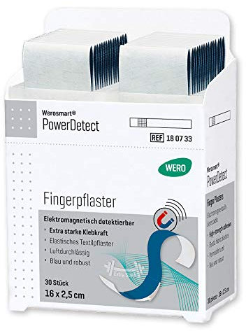 Werosmart® Pflasterspender-Einsätze Fingerpflaster 16 x 2,5 cm (Textil | Blau | Detektierbar)