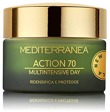 MEDITERRANEA COSMETICS Crema Viso Giorno Anti-Macchie Ridensificante e Idratante con Fico d’India, Melograno e Filtri Solari Per Pelli Mature e Fragili Linea Action 70 Multintensive Day – 50 ml